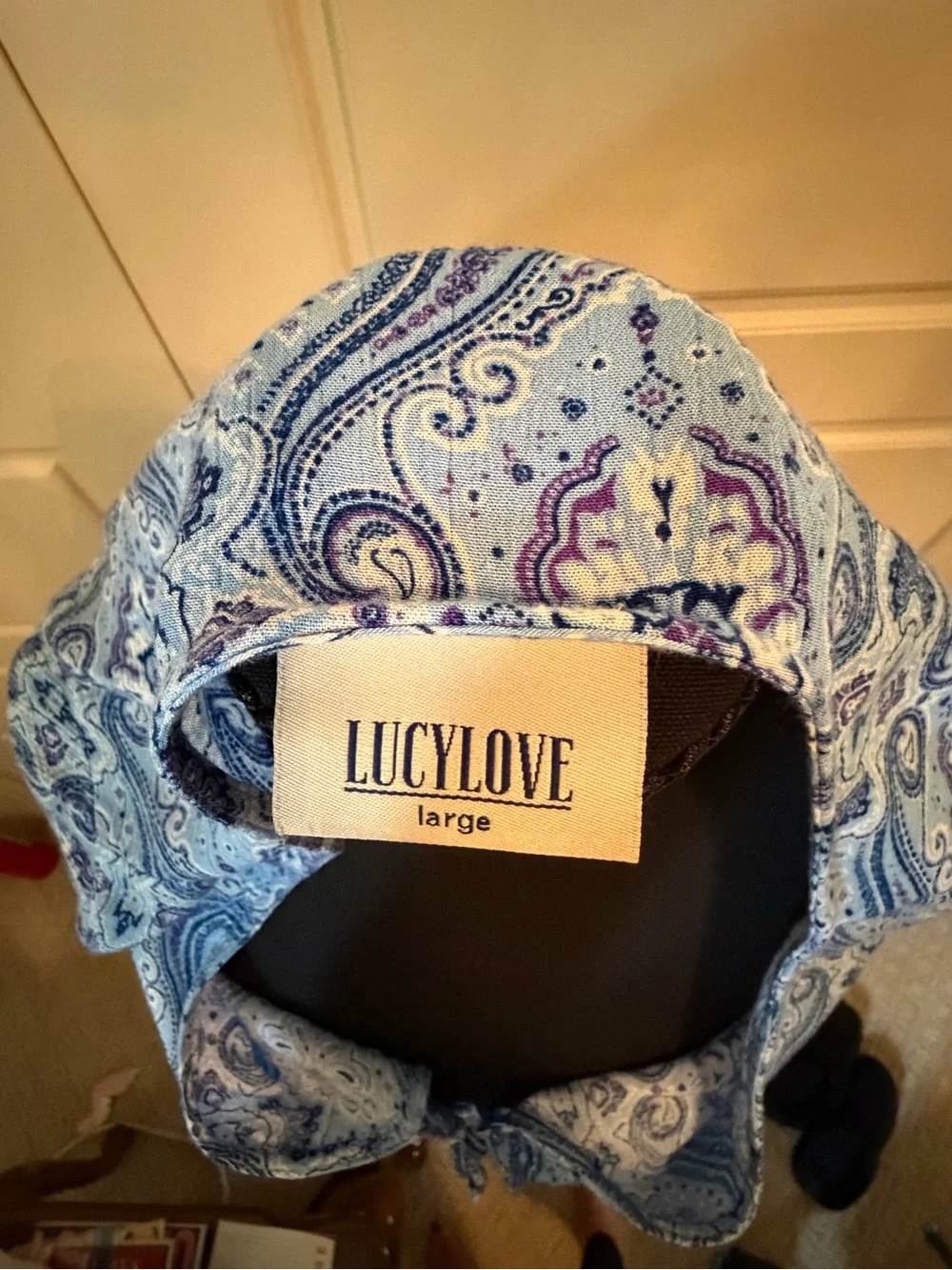 Lucy Love Light Blue Paisley Tie-Front V-Neck Blouse